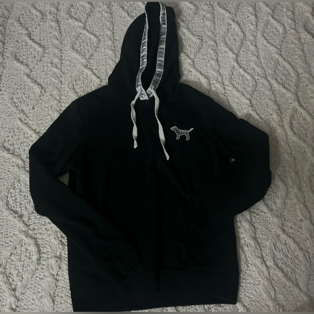 Victoria's Secret Black Hoodie with Pink Logo